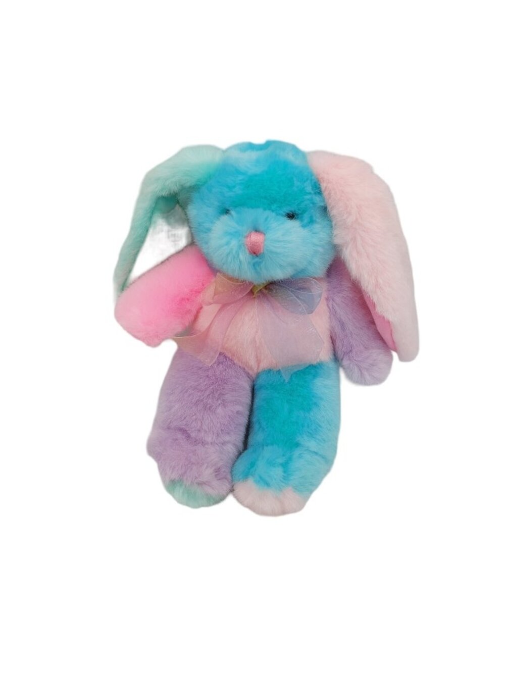 Main Joy Ltd Bunny Rabbit Plush Stuffed Animal Toy Color Block 10" Easter